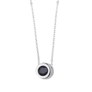 Lantisor argint cu piatra neagra DiAmanti KS0036NR_B-DIA (Argint 925‰ 2,3 g.)